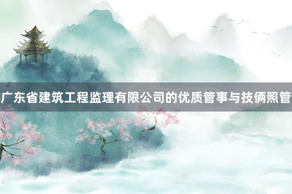 广东省建筑工程监理有限公司的优质管事与技俩照管